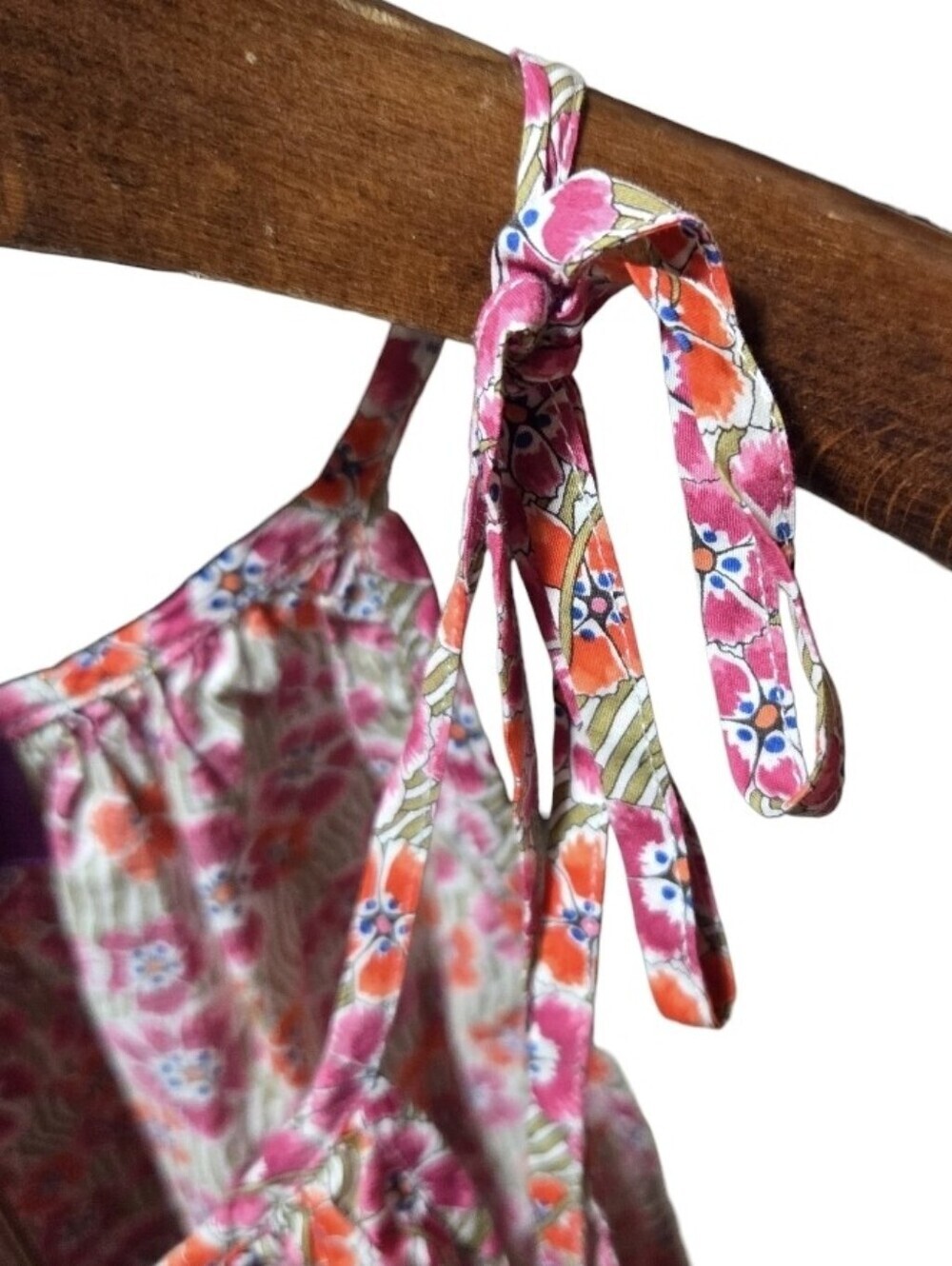 J.Crew Liberty Ellie Fabric Cotton Floral Shoulder Tie Tank Top Size Medium - Picture 3 of 6
